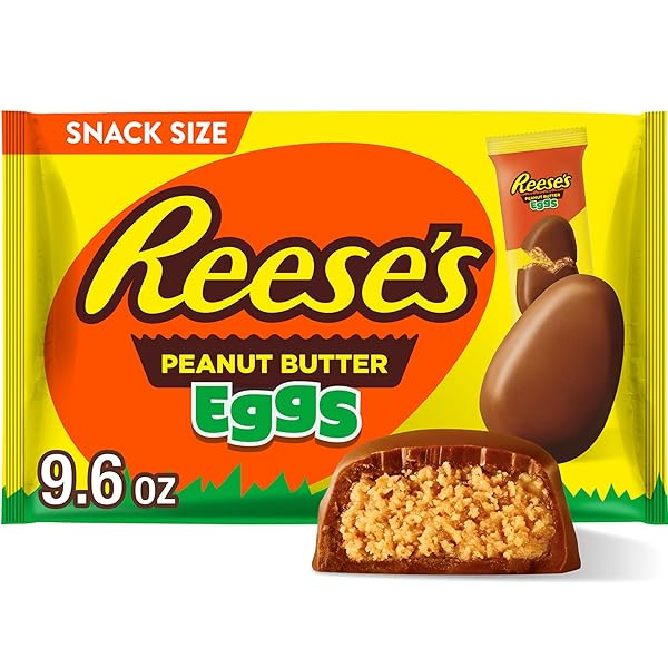 REESE’S MILK CHOCOLATE SNACK SIZE PEANUT BUTTER EGGS, EASTER CANDY BAG, 9.6 OZ