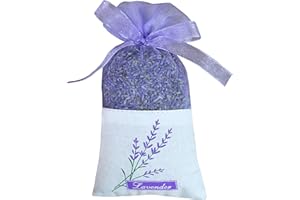 Sanrich 50PCS Lavender Sachet Bags Empty Purple Gauze Ribbons Cotton-Ramie Sacks (Light Purple)