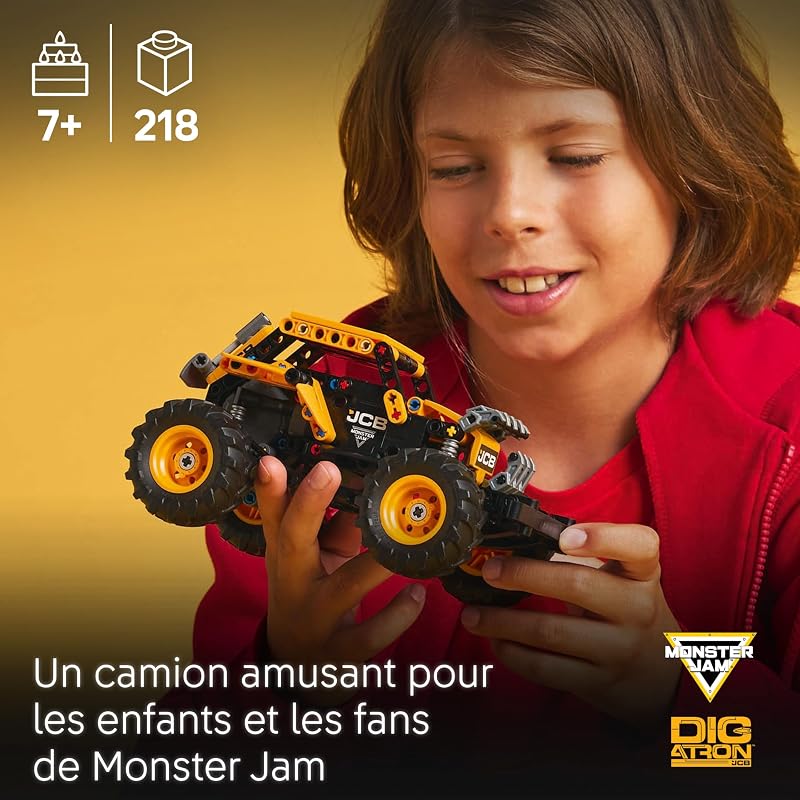 Technic Monster Jam DIGatron à rétrofriction - Maquette de Camion pour garçon et Fille dès 7 Ans - Jeu créatif pour passionnés de Voitures - Idée Cadeau pour Amateurs de mécanique 42199