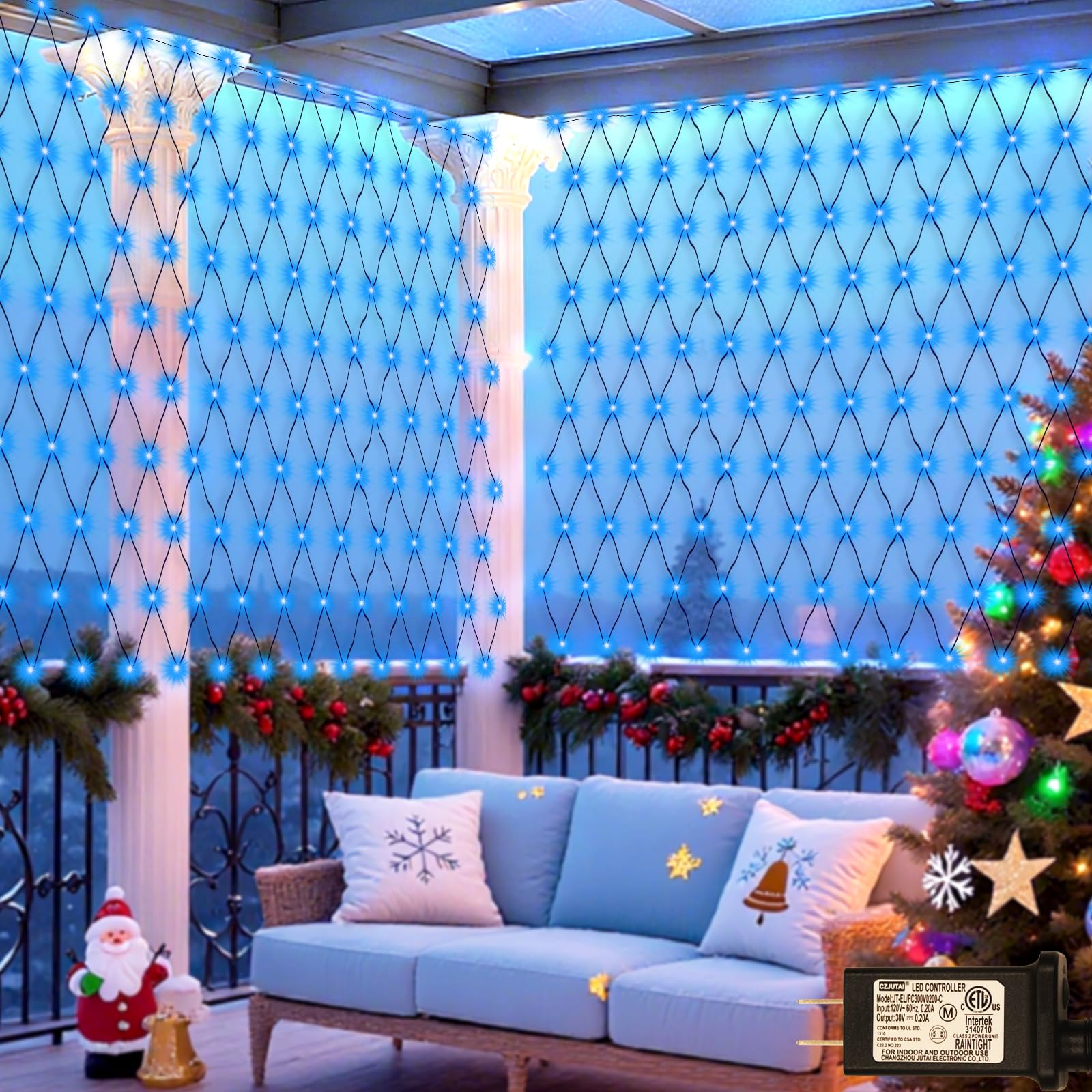 360LED Net Lights, 21ft x 5ft Connectable Christmas