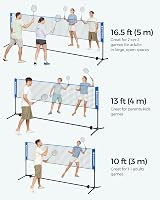 SONGMICS 4 m Badminton Net Volleyball Net Adjustable Height Poles Portable Set view 8