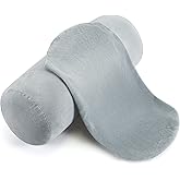 Newwiee 2 Pcs Cervical Neck Roll Pillow Cover with Zipper Round Pillowcovers Neck Roll Pillowcase Cylinder Soft Bolster Pillowcases for Cylindrical Cushion, Pillow Case Only(16 x 6 Inch,Gray)