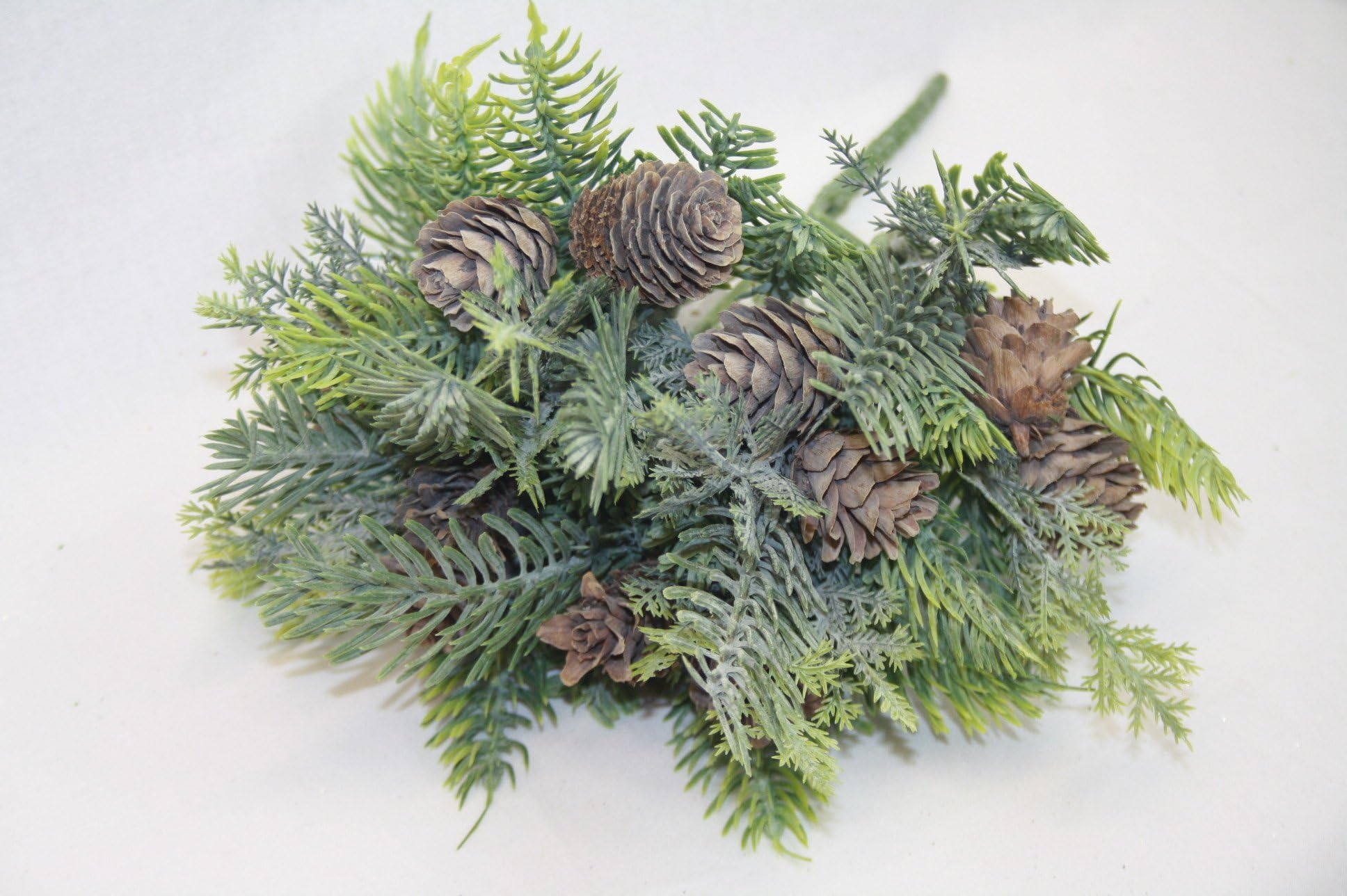 Artificial Christmas Pine Cone & Mixed Foliage x 6 Pick Bush