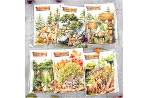 Dwpetzo 150Pcs PET Forest Landscape Stickers for Journaling and Scrapbooking, 6 Themes with Pine Trees Woodland Animals Wooden Stumps Moss Nature Scene Stickers for Junk Journal Supplies, Collage