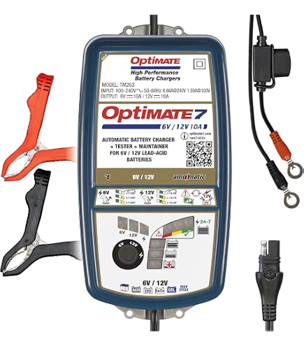 Amazon.com: Tecmate Optimate 7 Ampmatic, TM-255v2, 9-Step 12V 10A