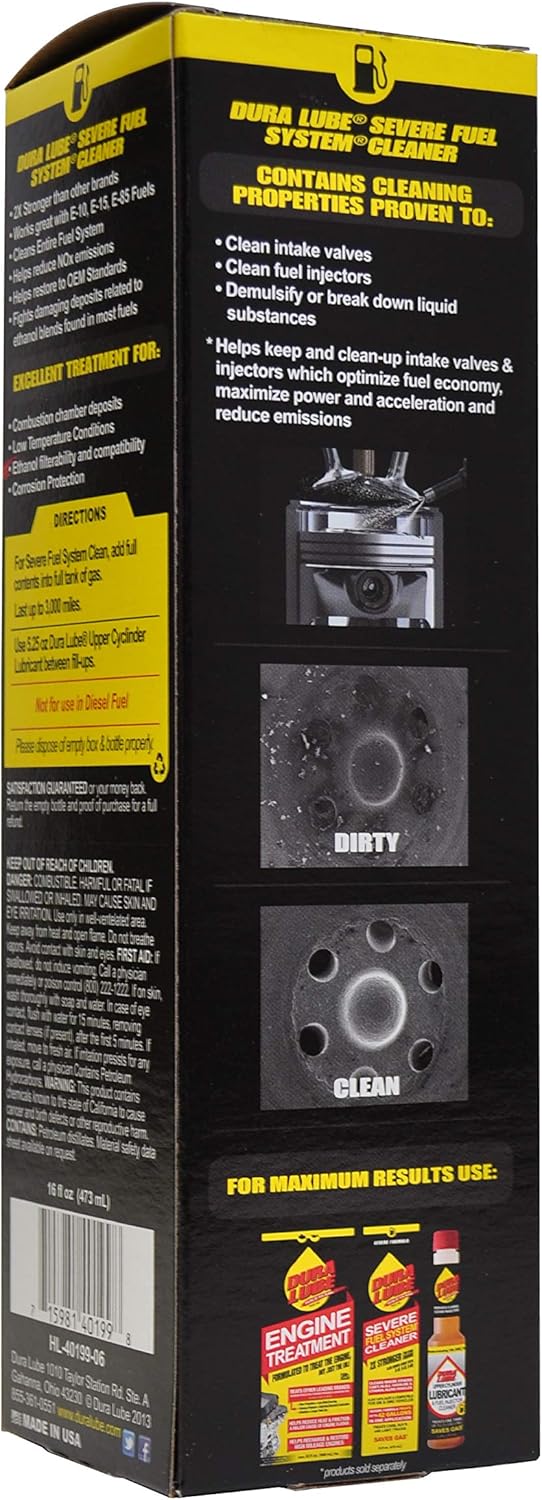 DURA LUBE HL-40199-06 Severe Fuel System Cleaner, 16-Ounce, Single: Automotive
