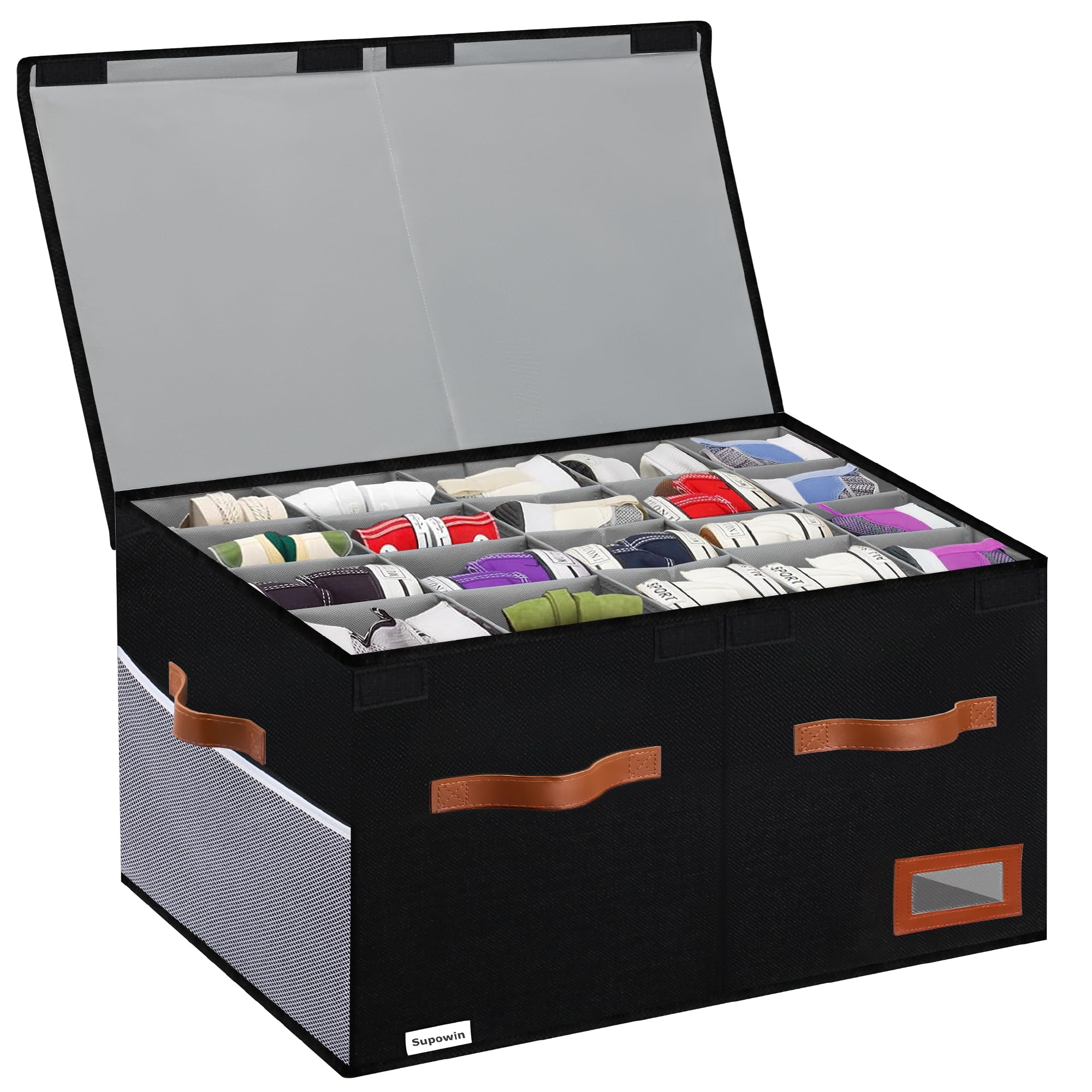 Supowin Shoe Organizer for Closet, Foldable Shoe