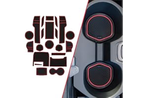 CupHolderHero fits Honda Civic Accessories 2013-2022 Premium Custom Interior Non Slip Anti Dust Cup Holder Inserts, Center Console Liner Mats, Door Pocket Liners 21 Pcs Set (Red Trim)