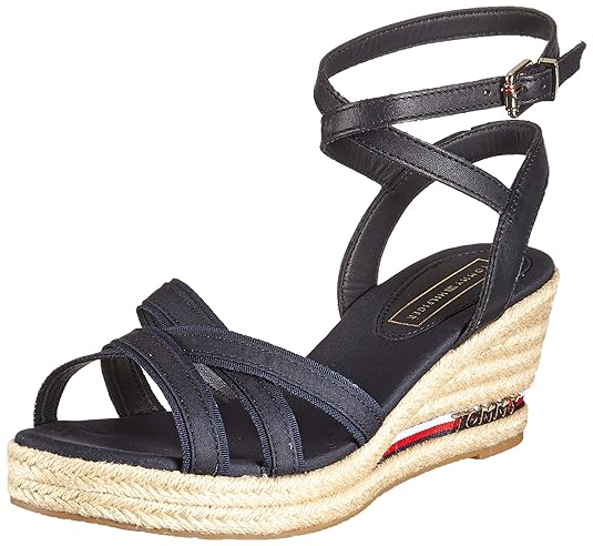 Tommy Hilfiger Damen Iconic Elba Corporate Ribbon Plateausandalen