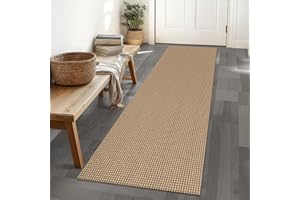 IOHOUZE Washable Runner Rug 2x6 Non Slip Rubber Backed Runners for Hallways Entryway Runner Indoor, Kitchen Rugs Woven Cotton Floor Carpet for Hall Entrance Bedroom, Orange/Tan/Brown