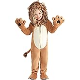 Lion Toddler Costume for Kids, King of the Jungle Jumpsuit for Boys and Girls, Wild Cat Outfit
