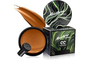 LLOXIIEAN Mushroom Head Air Cushion CC Cream - Long-Lasting & Brightening BB Cream Foundation for Mature Skin, Waterproof & Moisturizing Full Coverage Self Adjusting Concealer for Even Skin Tone (Deep)