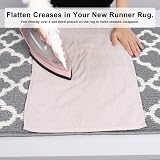 SHACOS Carpet Runner 60x180cm Grey Non Slip Hallway Geometric Trellis view 7