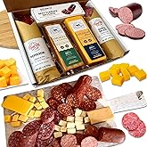 Charcuterie Food Items, Meat and Cheese Gift Basket with Salami | Summer Sausage Charcuterie Board Food Gifts for Men - Father's Day, Mother's Day, Easter, House Warming, Care Package