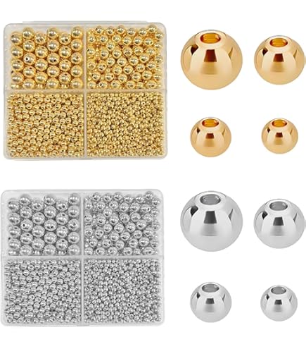 2000 Golden Tone Metallic Acrylic Beads - 3mm Smooth Round Spacer Beads For Jewelry Making