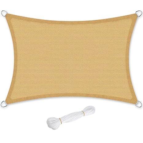 SONGMICS 2 x 3 m Sonnensegel aus HDPE, Sonnenschutz, UV-Schutz, luftdurchlässig, für Garten, Balkon, Terrasse, atmungsaktiv, 