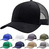 Mens Mesh Snapback Hat Fits One Size & XXL | Structured Adjustable Trucker Hats | Sturdy Outdoor Blank Baseball Cap