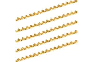 AIETSYEI Gold Lace Trim 16 Yards Gold Gimp Braid Scroll Braid Trim Metallic Swirl Trim for Sewing, Cake, Headband, Bracelet, Bag, Purse Handles