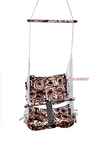 G-Honest Multi Pattern & Color Cotton Swing for Kids Babys Children Folding and Washable 1 to 5 Years with Safety Belt - Home,Jhula for Babies (4-5 Years, Color 1)
