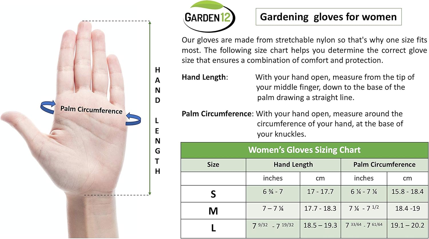Working Gloves for Women. Super grippy Gardening Gloves with nitrile (2 pairs, Large size): Clothing