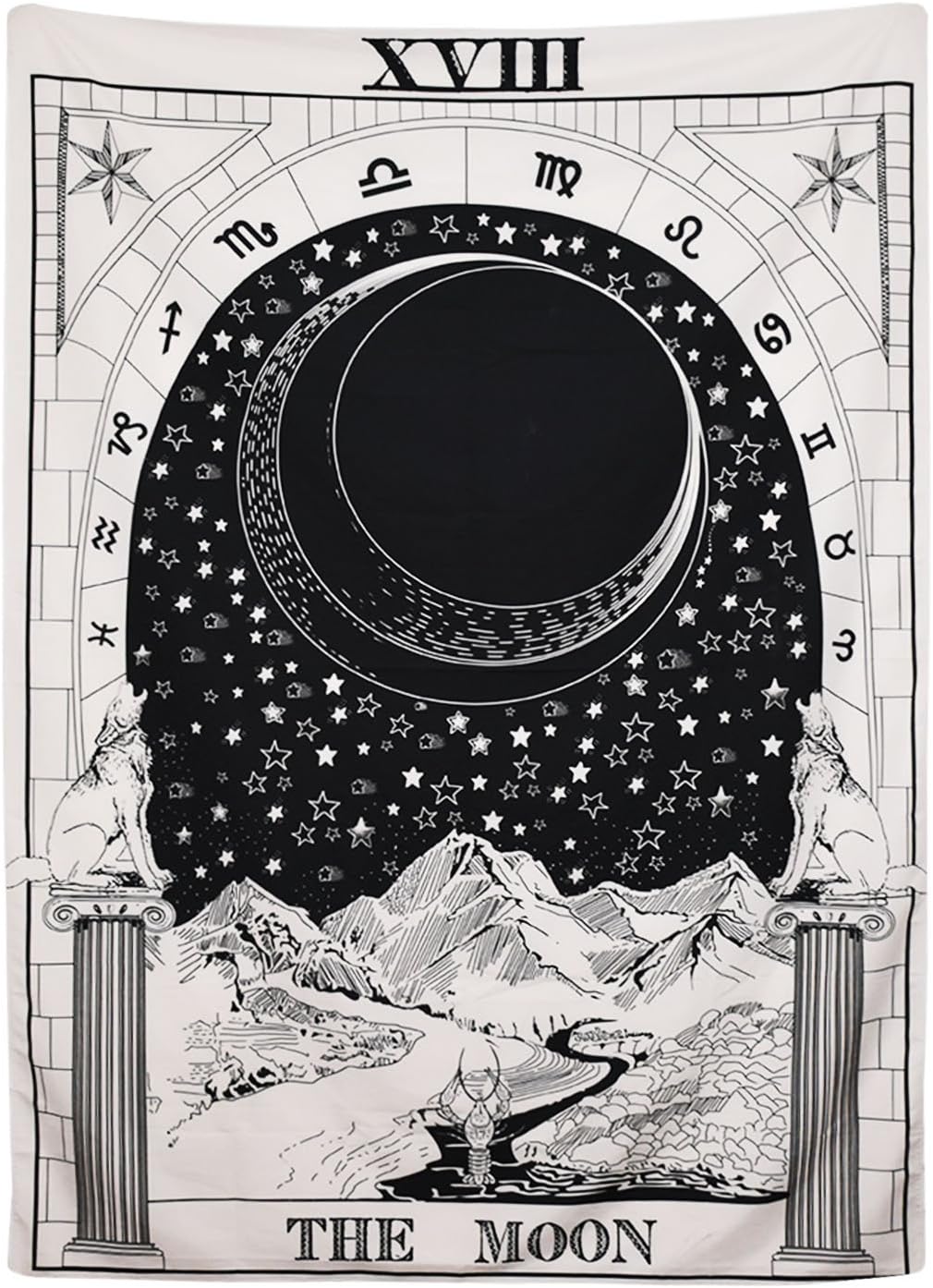Tarot Tapestry The Moon The Star The Sun Tapestry Medieval Europe Divination Tapestry Wall Hanging Tapestries Mysterious Wall Tapestry Home Decor