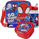 Get Trend Marvel Spidey Kids Lunch Bag Set 3 Pc with Leak Proof Water Bottle and Small Lunch Box Insulated for School Daycare or Travel (Spidey)