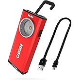 NEBO Slim Pocket Flashlight | 500 Lumens, Rechargeable Mini EDC Work Light, Magnetic Base & Dimmable Brightness, Durable & Water Resistant, Includes Charging Cable — Red