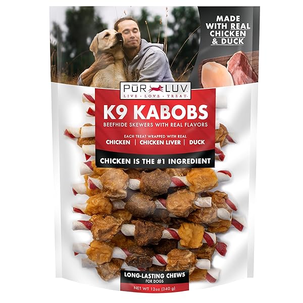 PUR LUV DOG TREATS, K9 KABOBS FOR DOGS...