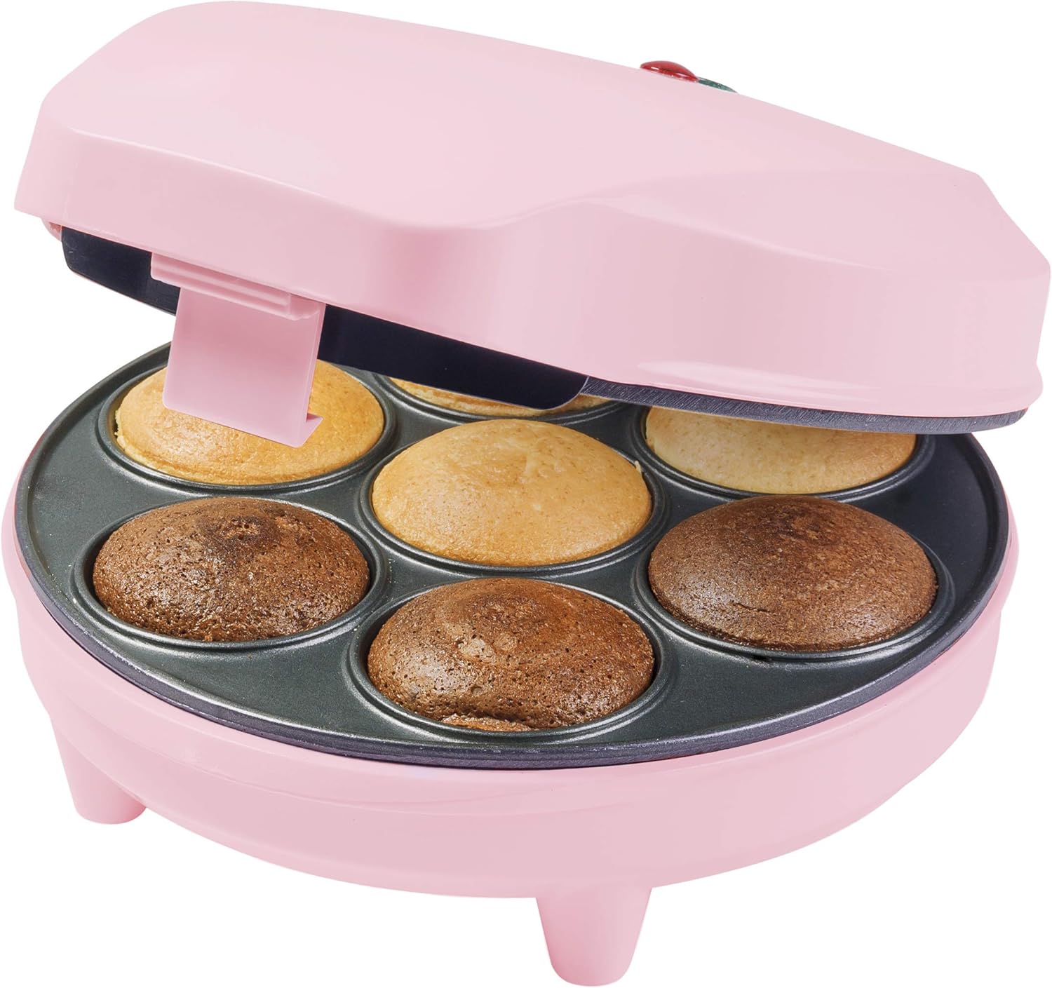 Bestron Cupcake Maker im Retro Design, Sweet Dreams, Antihaftbeschichtung, 700 Watt, Rosa