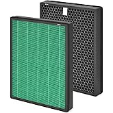 HSIAMEN Replacement Filter Set Compatible with Coway Airmega Icon & IconS Air Purifier, H13 Activated Carbon, Max 2 Green 2-Pack