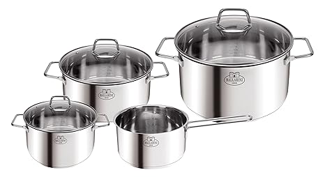 Ballarini Parma Topfset 4tlg, Edelstahl, Silber 24 cm