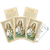 St Dymphna Laminated Prayer Cards - 5 Made in Italy St Dymphna Card, The Lord's Prayer - Patron Saint of Nervous Disorders And Mental Disease Theme Set - 6 Items