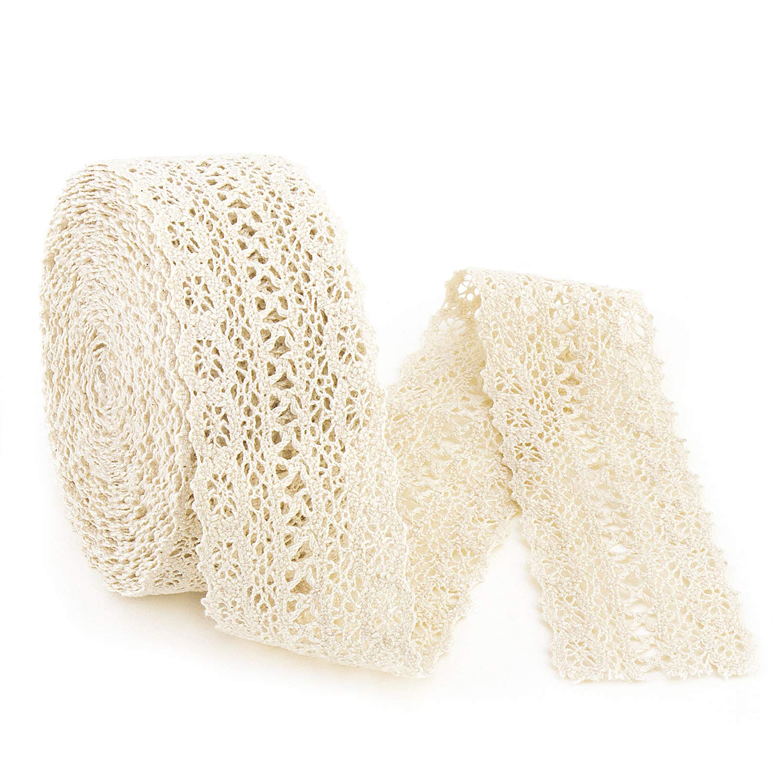 IDONGCAI Cotton Crochet Lace Edging Trim Ribbon Cotton Crochet Ivory Lace Edge Trim Ribbon Craft Vintage Wedding Decoration Lace Assorted Pattern Lace Ribbon Vintage Lace Fabric Trim 10Yards/Lot (9#)