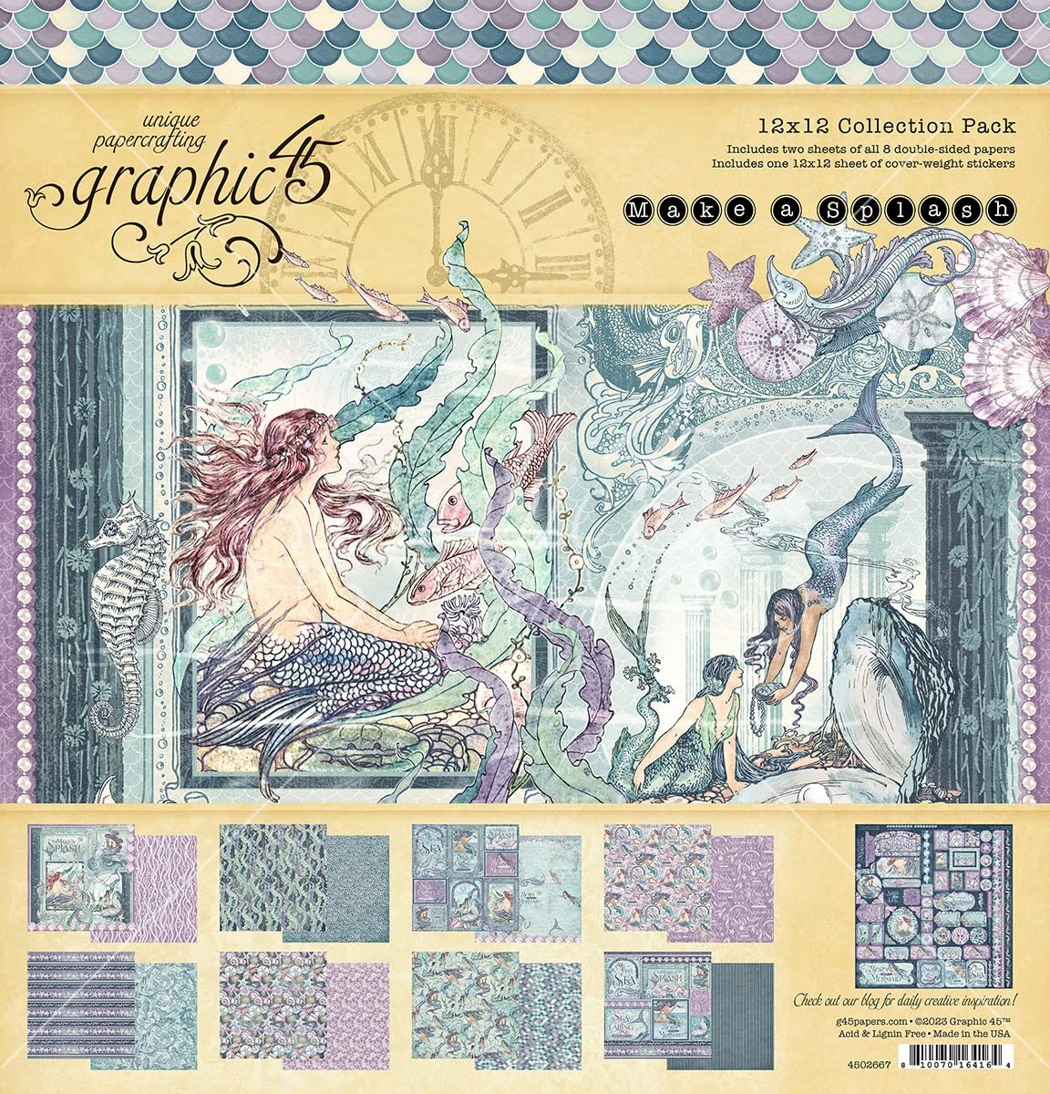 Graphic 45 Collection Pack 12"X12"-Make A Splash