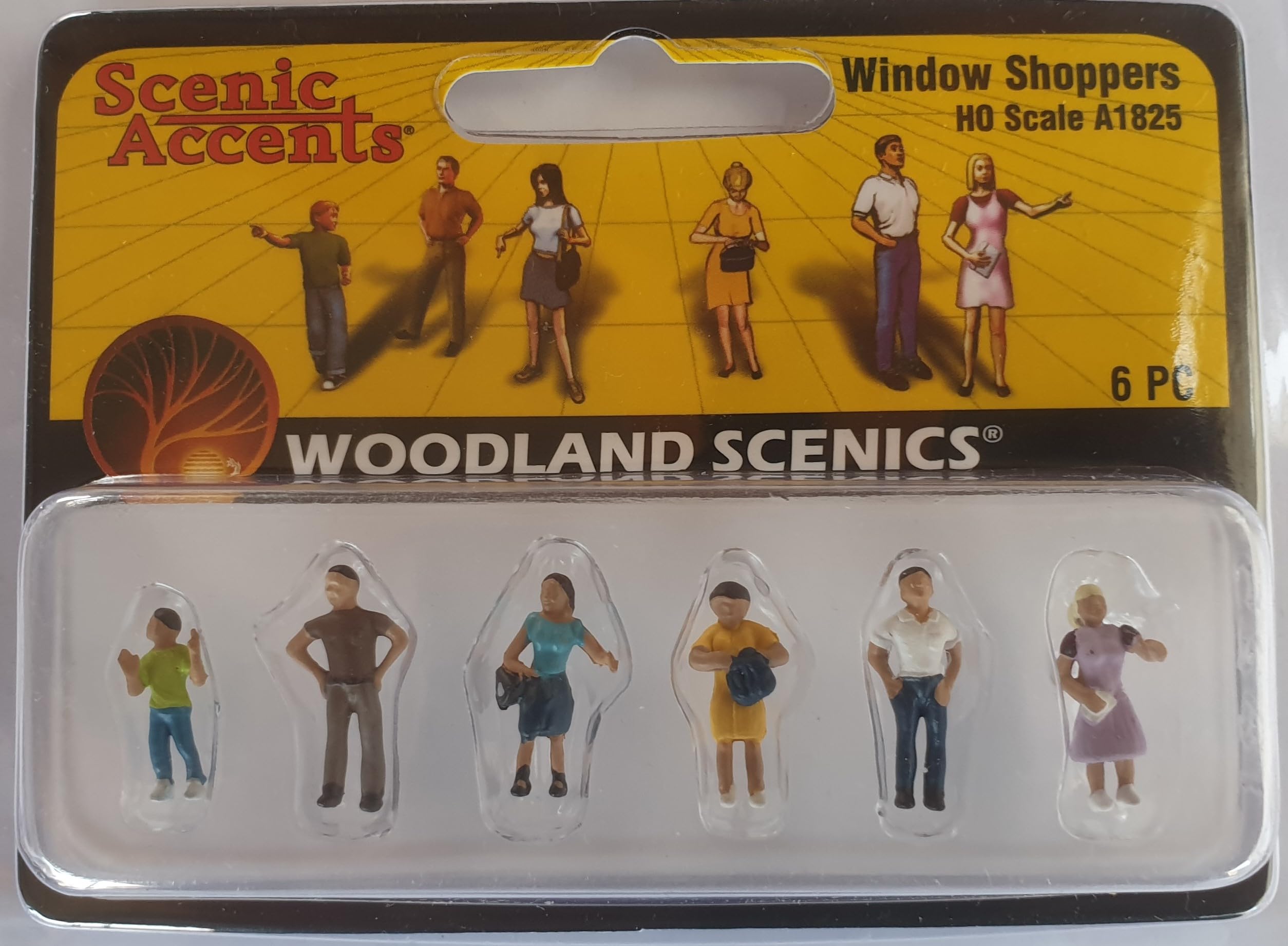 Woodland Scenics A1825 Customers People Standing on Shop Windows Figures Track H0 HO 1:87 Window Shoppers WA1825