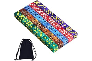 AUSTOR 50 Pieces 6 Sided Dice Set 5 Pearl Colors Square Corner Dice with Free Velvet Pouch