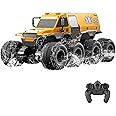 GoolRC Amphibious Remote Control Car, 8WD RC Cars, 2.4GHz Remote Control Boat, Waterproof Off Road RC Monster Truck, All Terrains Electric Armored Vehicle Crawler for Adults (Yellow)