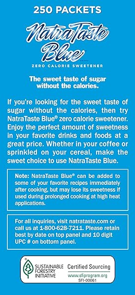 NATRA TASTE BLUE ZERO CALORIE SWEETENER, 8.82 OUNCE
