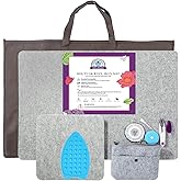 Rdutuok 17" X 24" and 10" X 10" Wool Pressing Mat 100% New Zealand Felted Wool Ironing Mat Pad Quilting Wooly Felted Iron Boa