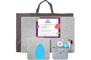Rdutuok 17" X 24" and 10" X 10" Wool Pressing Mat 100% New Zealand Felted Wool Ironing Mat Pad Quilting Wooly Felted Iron Boa