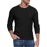 Sailwind Men's Crewneck Pullover Sweater Casual Knitted Twist Sweaters