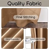 AMEHA Blackout Eyelet Curtains 66x54 2 Panels Beige Room Living Room view 7