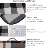 ACTIVE FOREVER 200x200CM Waterproof Picnic Blanket, Black Gray Plaid view 4