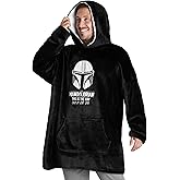 Disney Star Wars The Mandalorian Blanket Hoodie for Men Teens, Fleece Wearable Blanket with Hood, Baby Yoda, Gifts for Men