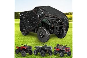 QYMOTO ATV Cover 420D,Large Quad Cover 4 Wheeler Cover ATV Covers XXL 2 UP Durable Thick Waterproof Outdoor Protection for Po