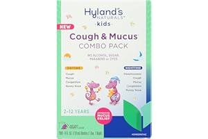 Hyland's Kids Cough Syrup and Mucus Relief Daytime and Nighttime Combo Pack, Kids Medicine for Ages 2-12, Grape Flavor, Promotes Sleep, Cough, Runny Nose, Mucus and Congestion, 8 Ounces