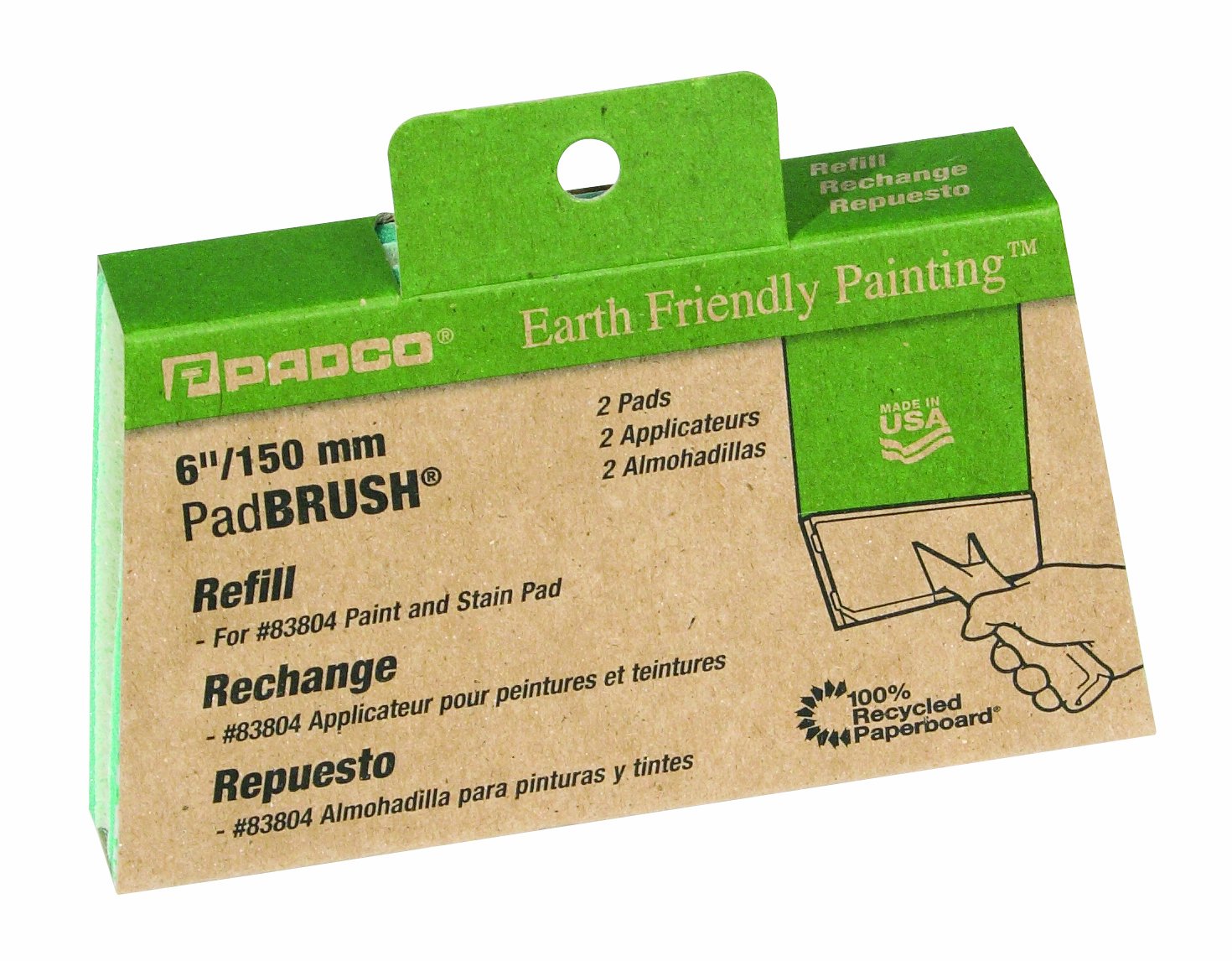 Padco 83808 Earth Friendly Painting 2 Pads Refill Pad Brush