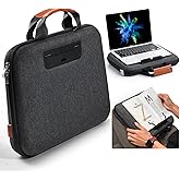 Nauttxon Hard Laptop Case 14 Inch for HP Dell Lenovo ASUS Acer - 2 in 1 Laptop Sleeve & Lap Desk with Stopper and Book Clip, Shockproof Waterproof 15.3 MackBook Air M3 M2 Case - Black