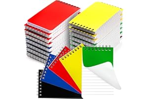 Hacaroa 30 Pack Top Spiral Memo Pads, 3"x5" Lined Pocket Notebook Mini College Ruled Paper 75 Sheets/150 Pages, Wirebound Sma