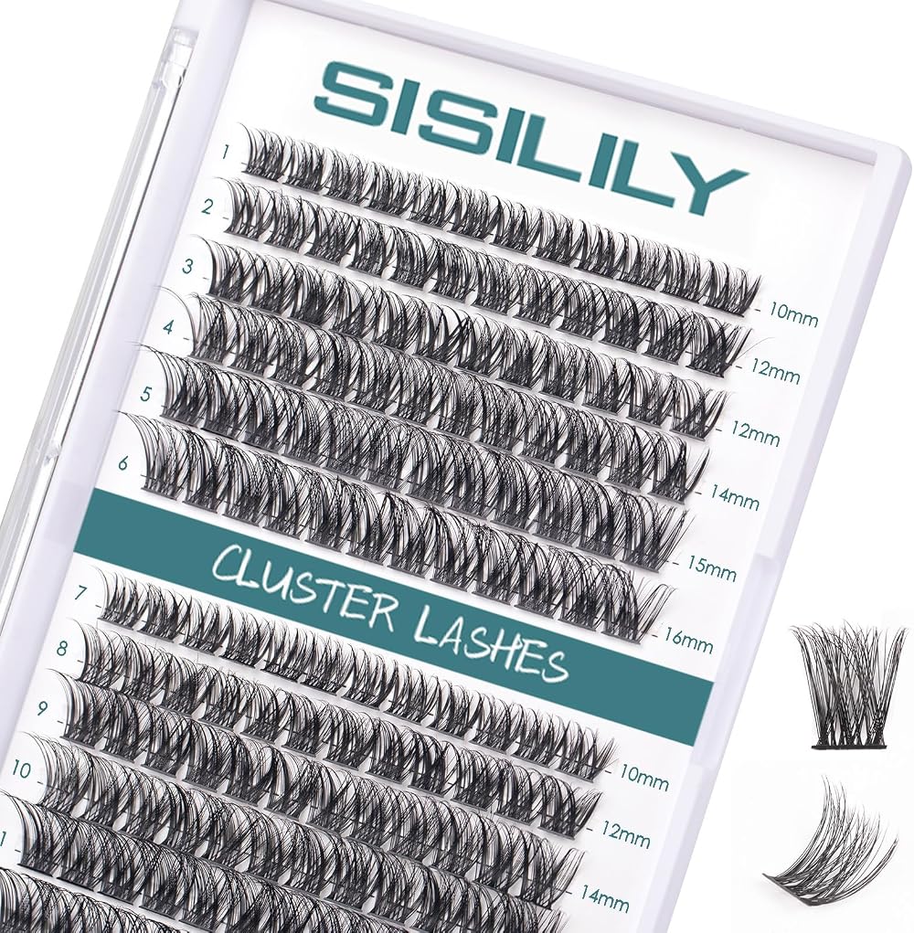 SISILILY Individual Lashes 144 Clusters C D Curl 10-16mm DIY Lashes